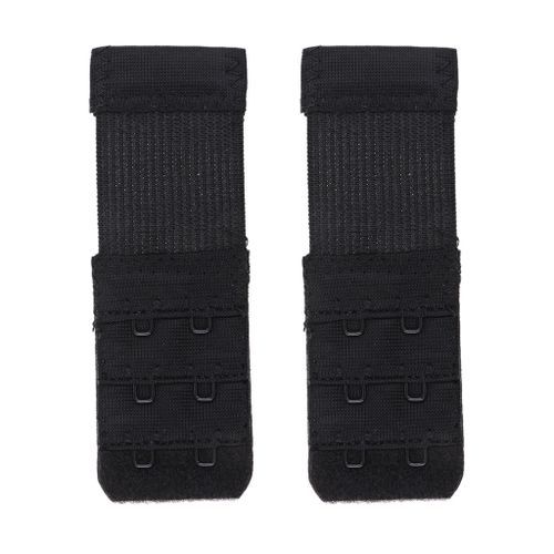 2x Black Bra Extender Strap 2 Hooks Replacement Elastic Underwear