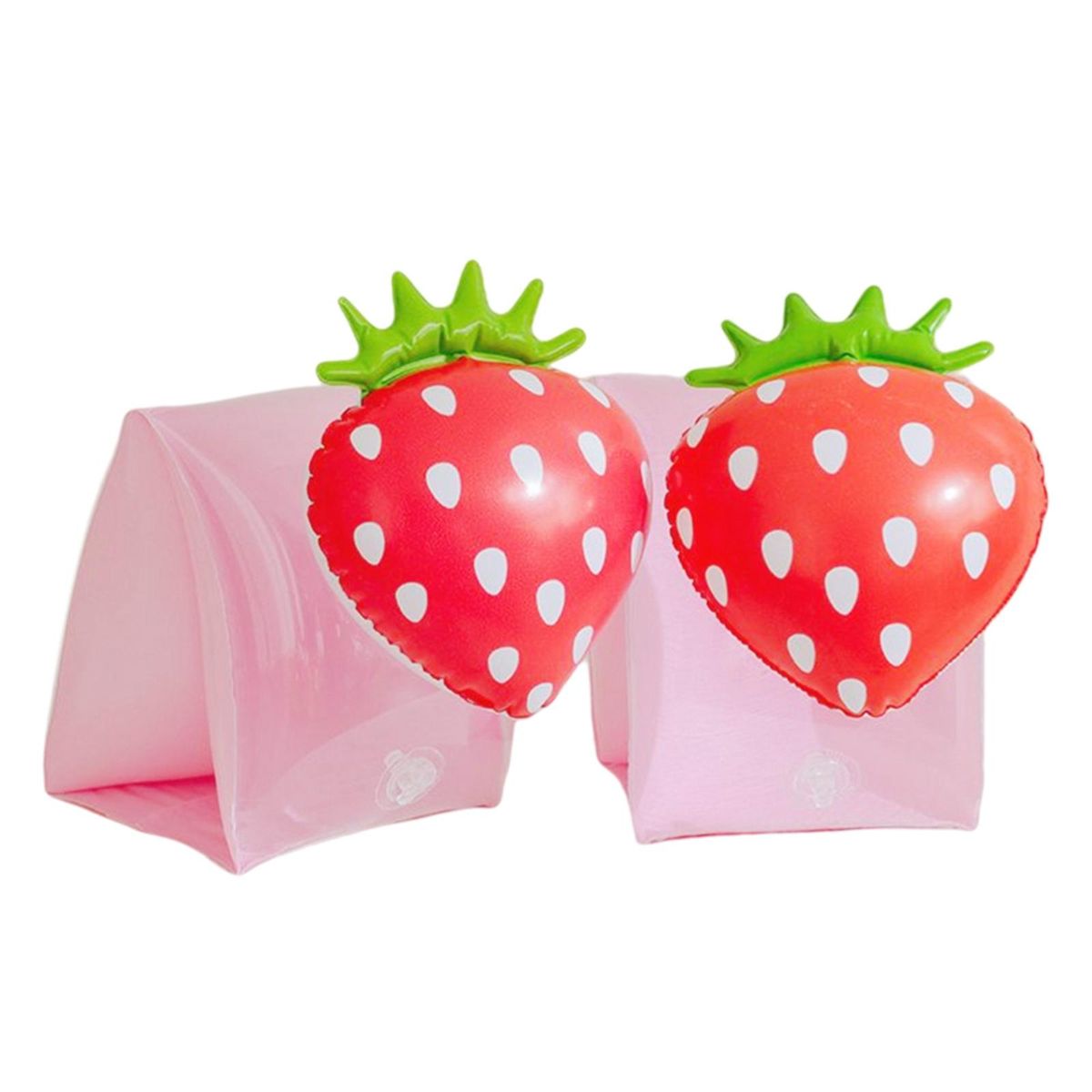 2x Inflatable Kids Arm Bands, Aid Vest, Floats Strawberry
