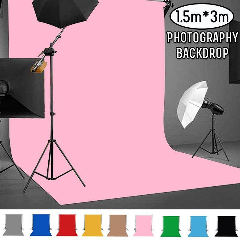 3m*1.5m Photography Studio Video Muslin Backdrop Photo Background Stand Drop Pink