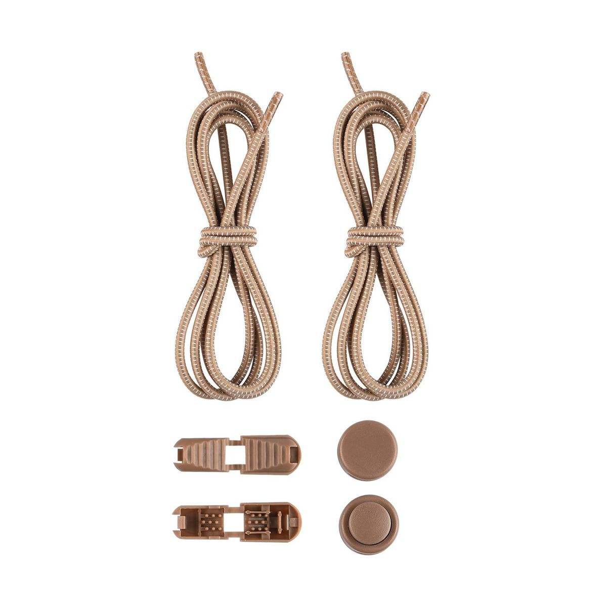 1 Set Tieless Shoelaces Elderly Children No Tie Shoes Strings Apricot