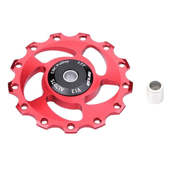 MTB Road Bike Rear Dial Guide Roller Durable Bearing 13 Teeth Red