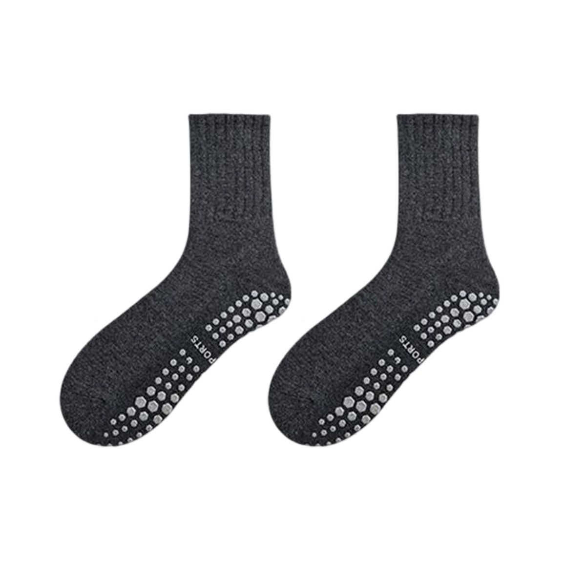 1 Pair Mid Tube Socks Autumn And Winter Long Yoga Socks Dark Gray