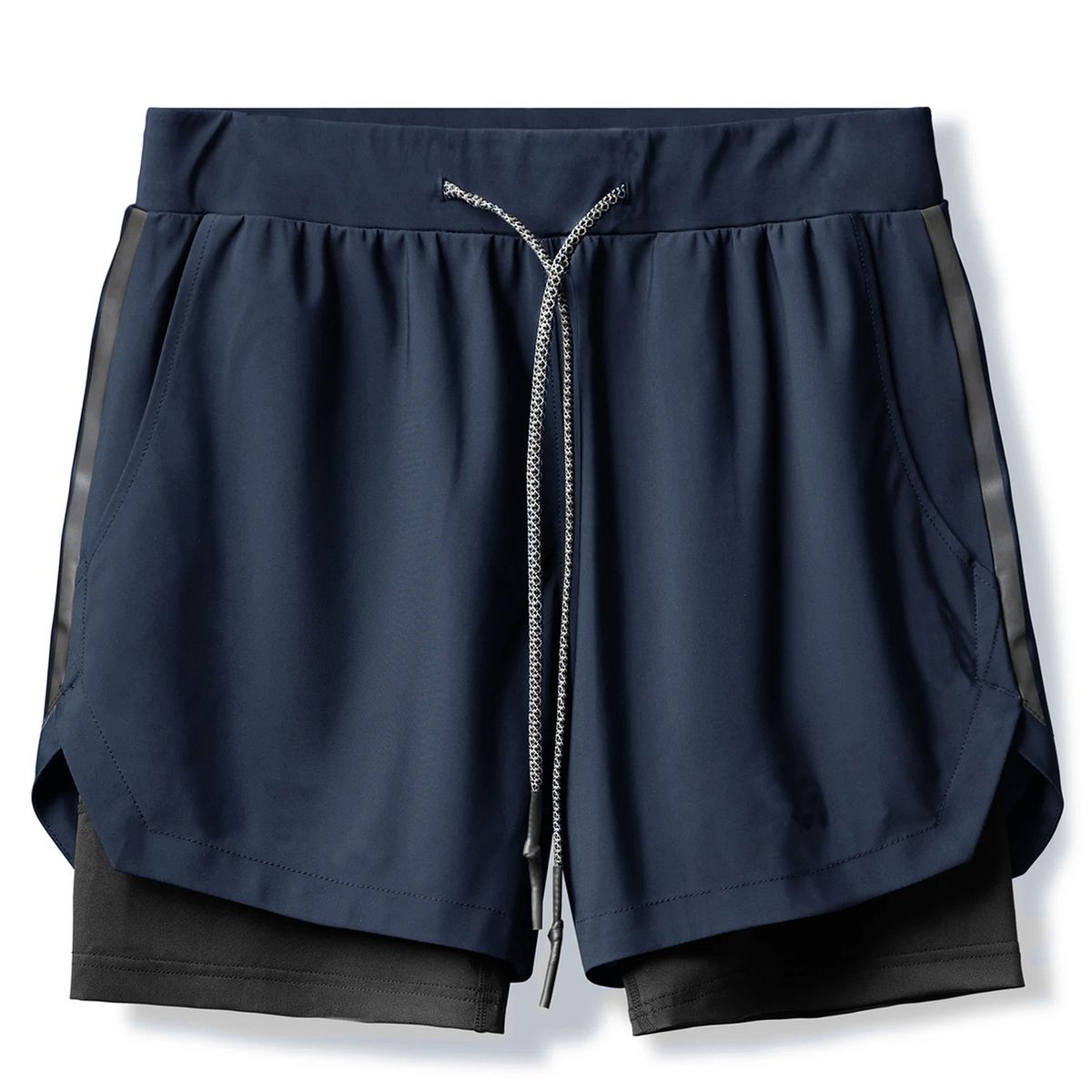 Athletic Shorts For Men Casual Sports Quick Dry Workout Running Fitness-Navy
