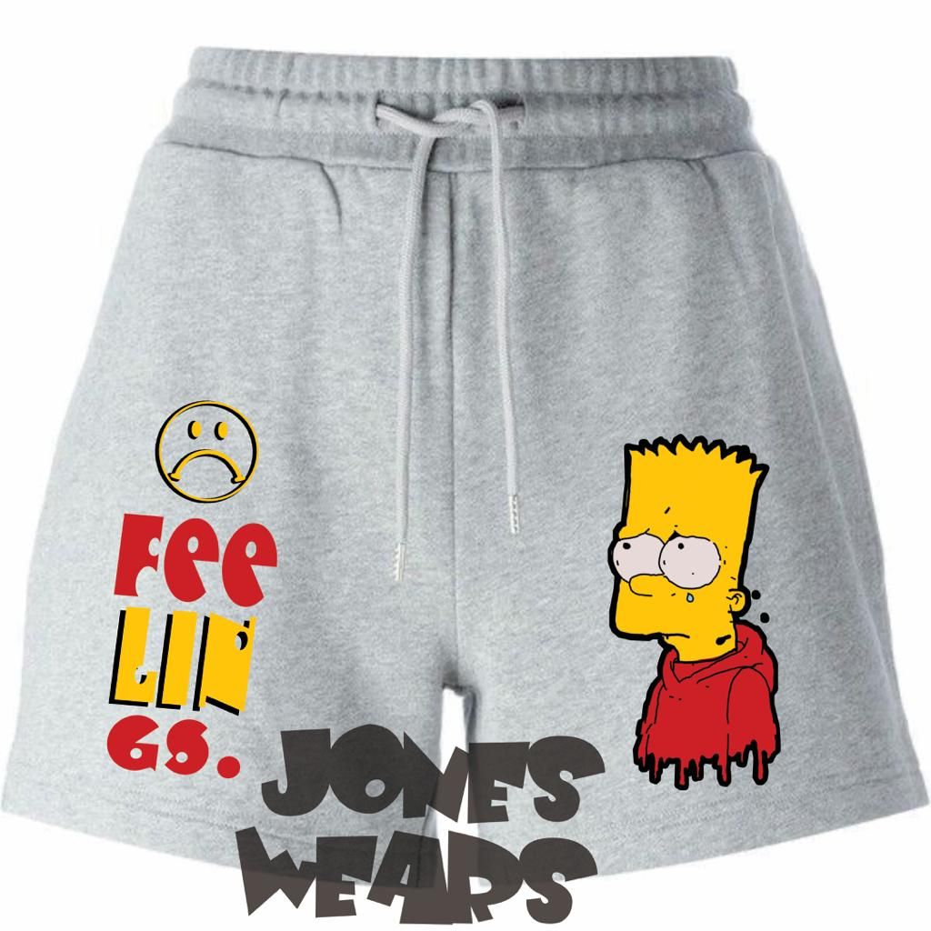 Simpson Feelings Printed Casual Short Grey