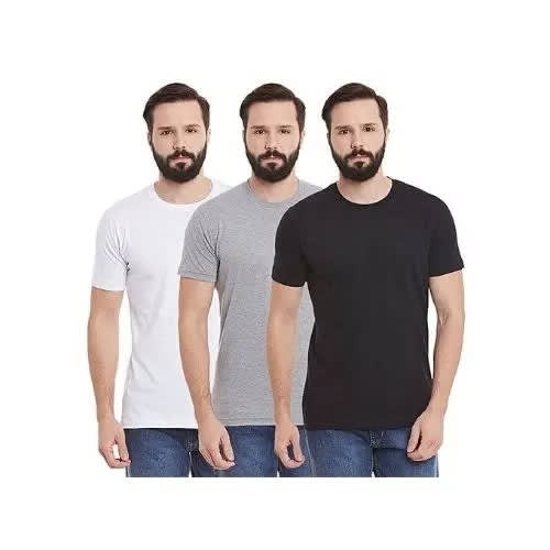 3 In 1 Men's T-shirts - White - Black - Ash