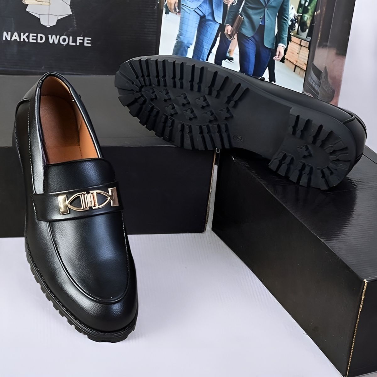 KIK HEEL CHAIN DESIGNERS SHOE BLACK