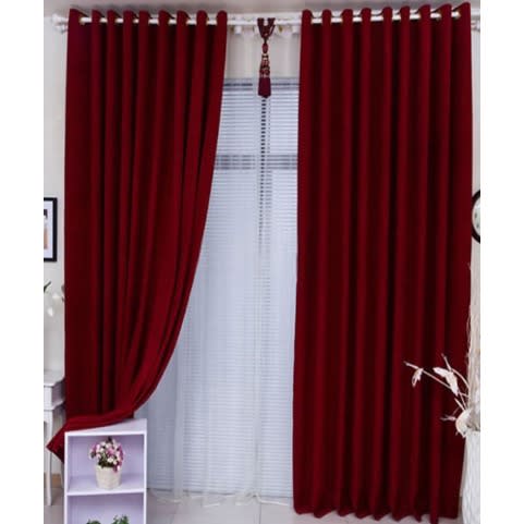 7.5ft By 7.5ft Curtains - 2 In 1 Set - Wine