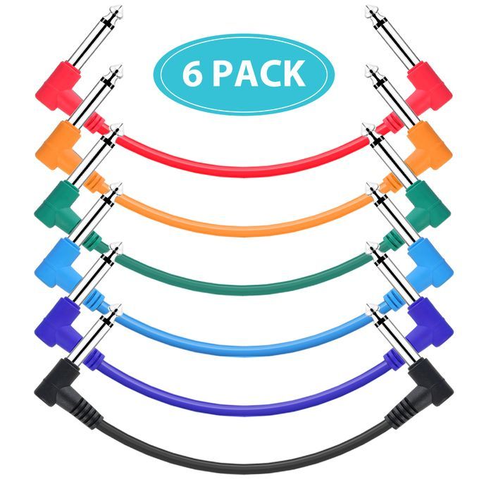 Ammoon Pedal Cables Instrument Patch Cord 15cm 1/4 Inch
