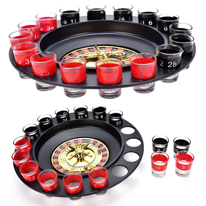 Roulette Set Drinking Novelty Turntable Russia Shot Glass