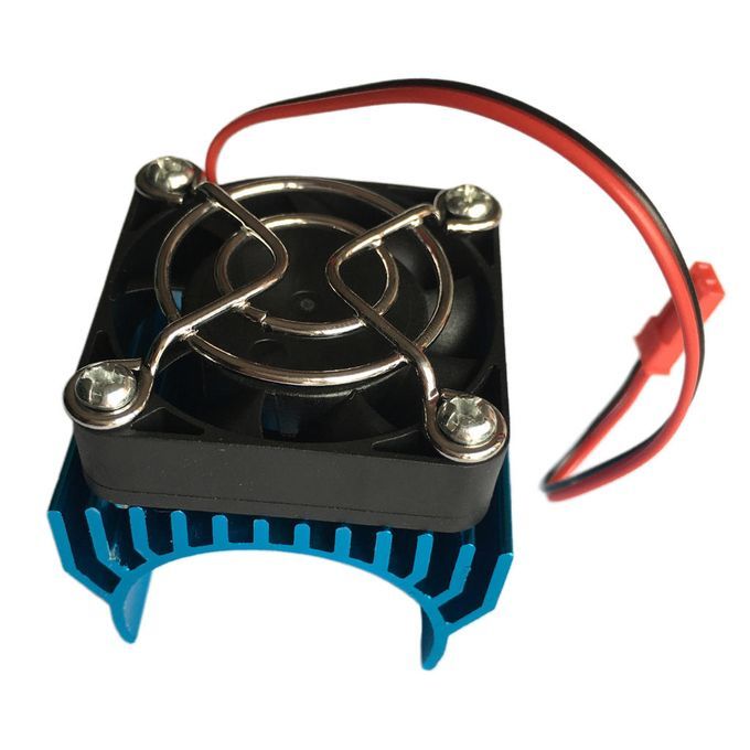 Blue Aluminum Motor Heat Sink With 40mm Cooling Fan For 40-42mm Motor