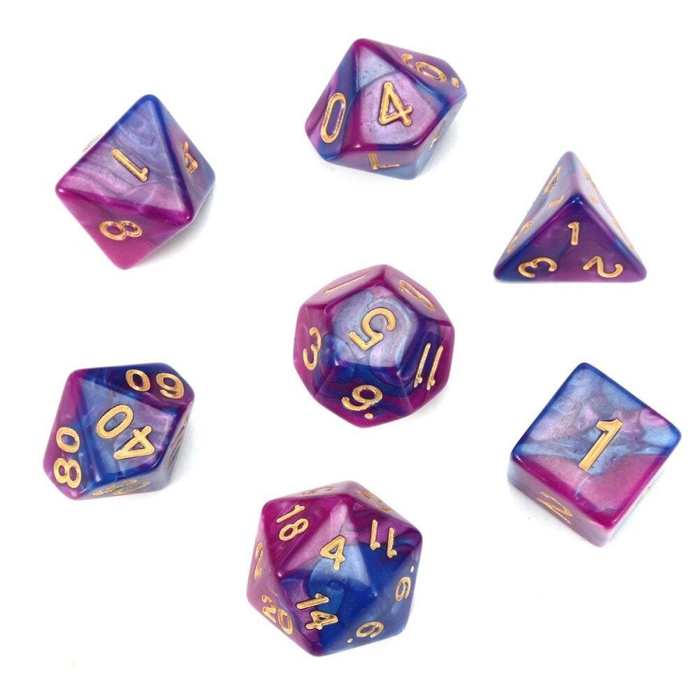 7PCS With Bag Polyhedral Dice Set Double- For RPG MTG Game 4/6/8/10/12/20D