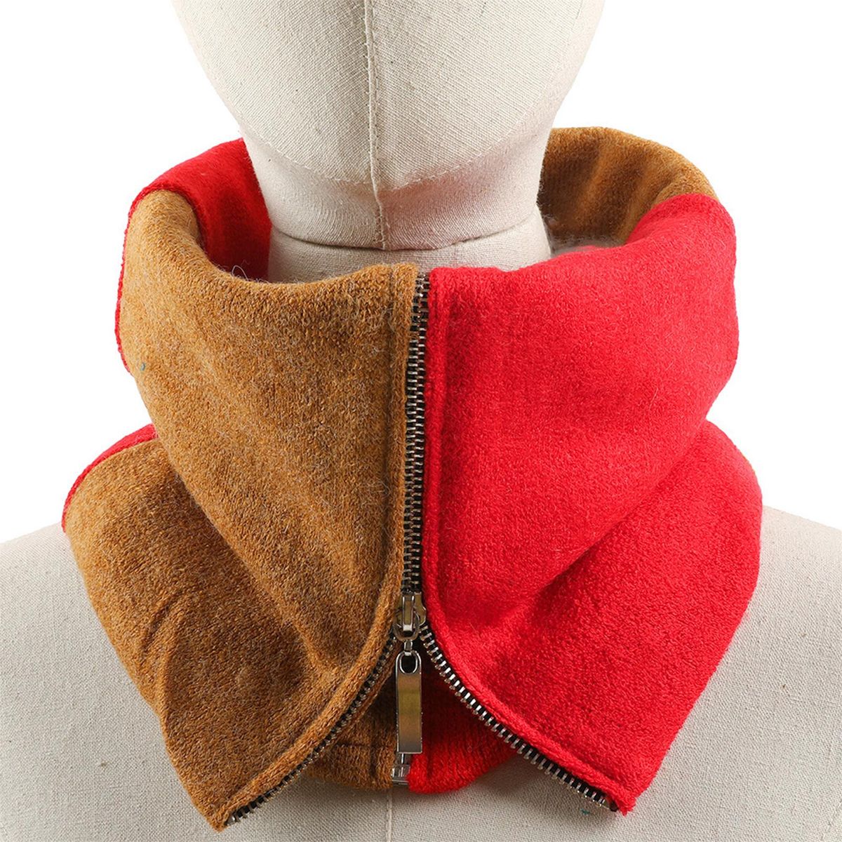 Collar Scarf Windproof Winter Men Ladies Scarf Neck Warmer Red