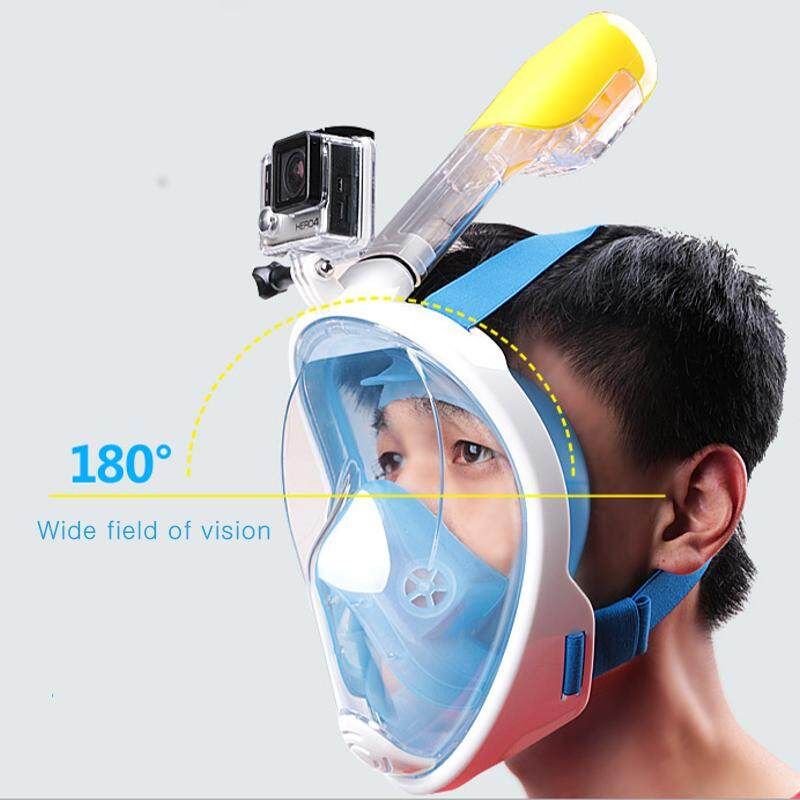 180° Design Full Face Diving Swimming Glasses Scuba Breath Snorkel Pink