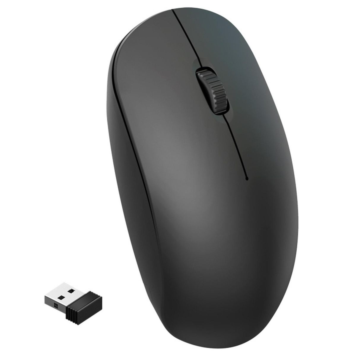 Wireless Mouse Battery Powered Silent Wide-Black