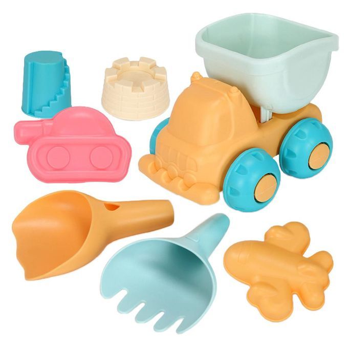 Kids Beach Toys Sandbox Toys Bucket Shovel Animal Truck Castle 7pcs