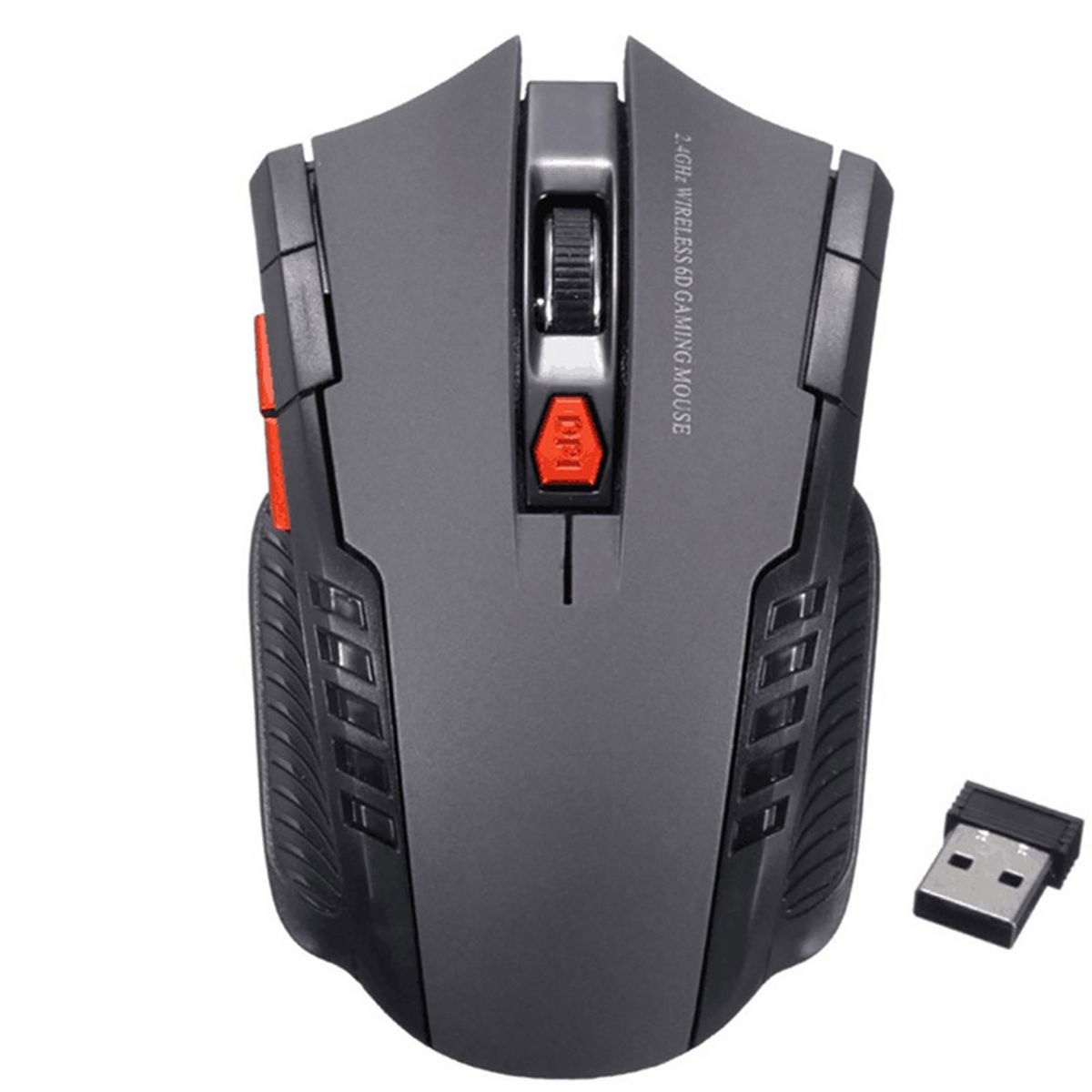 2.4G Wireless 6 Keys 1600DPI Auto Sleep Optical Gaming-Grey