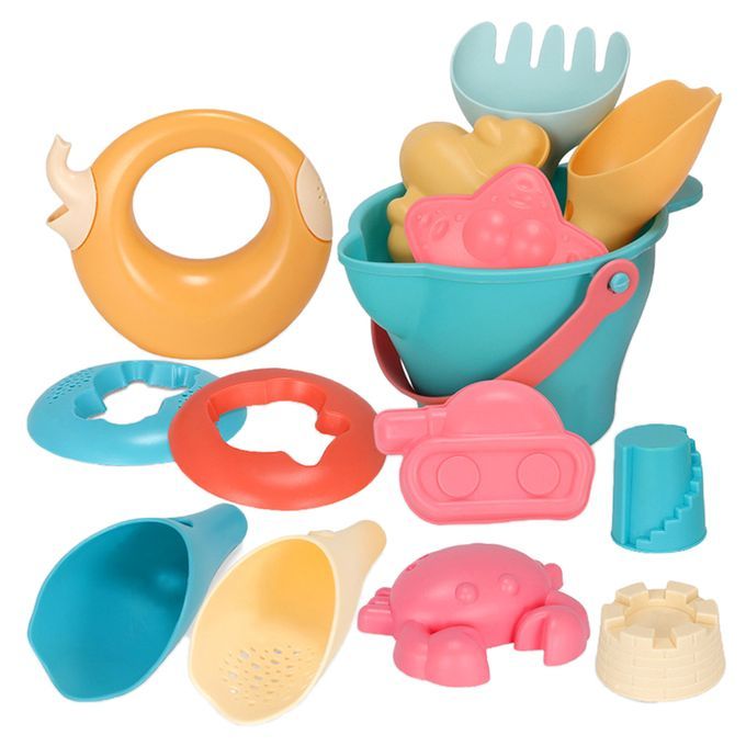 Kids Beach Toys Sandbox Toys Kit Play Sand Water Bucket Rake 14pcs