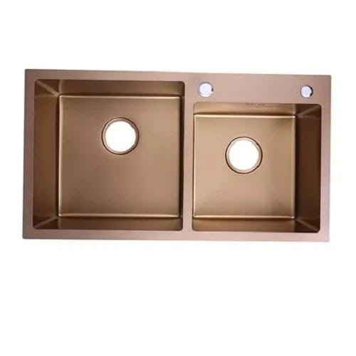 Double Bowl Stainless Steel Kitchen Sink- Gold