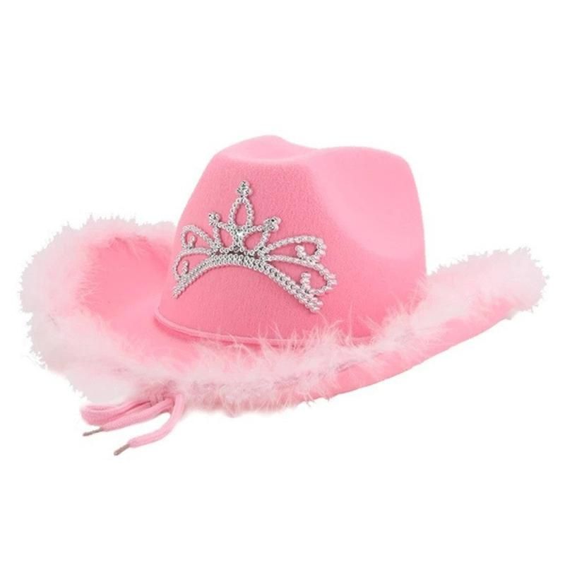 Cowgirl Hats Women Bachelorette Party Birthday Party Hats For Adults Cowgirl Holographic Party Disco Dress Up X4YC
