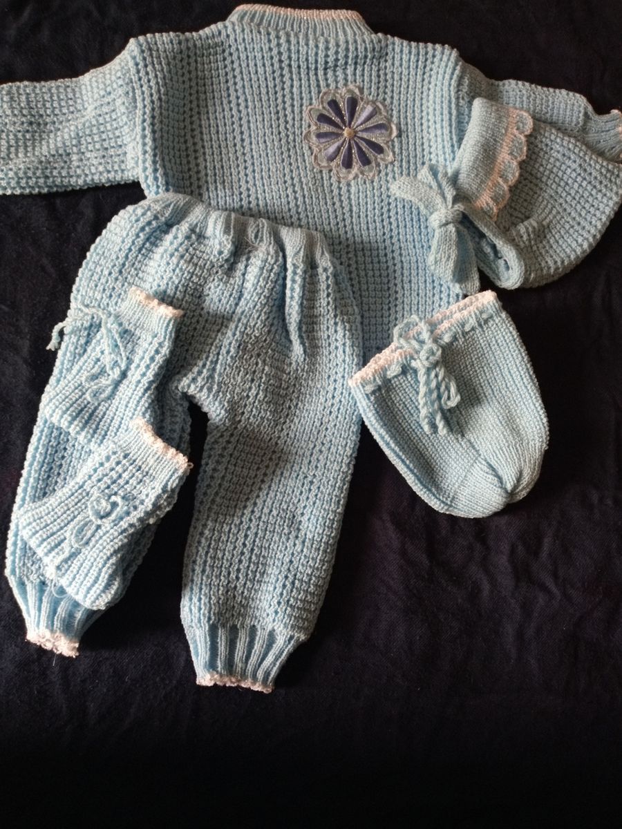 Set Of Baby Sweater With An Extra Cap A11 (0-1years) - Blue
