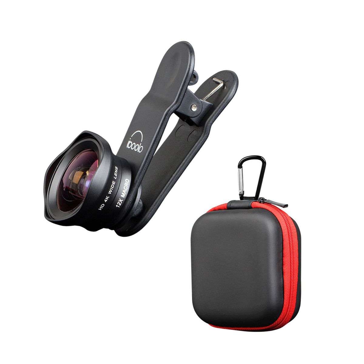 Two In One 16mm Wide Lens + 12X Macro Lens Set Clip-on Phone