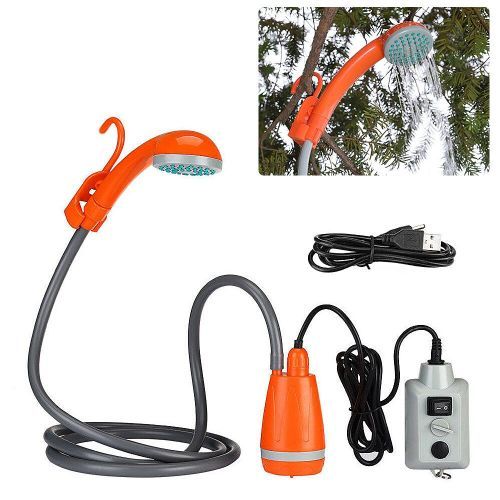 Portable Camping Shower Outdoor Camping Shower Pump Rechargeable Shower Head Bucket For Camping Hiking Traveling Camping