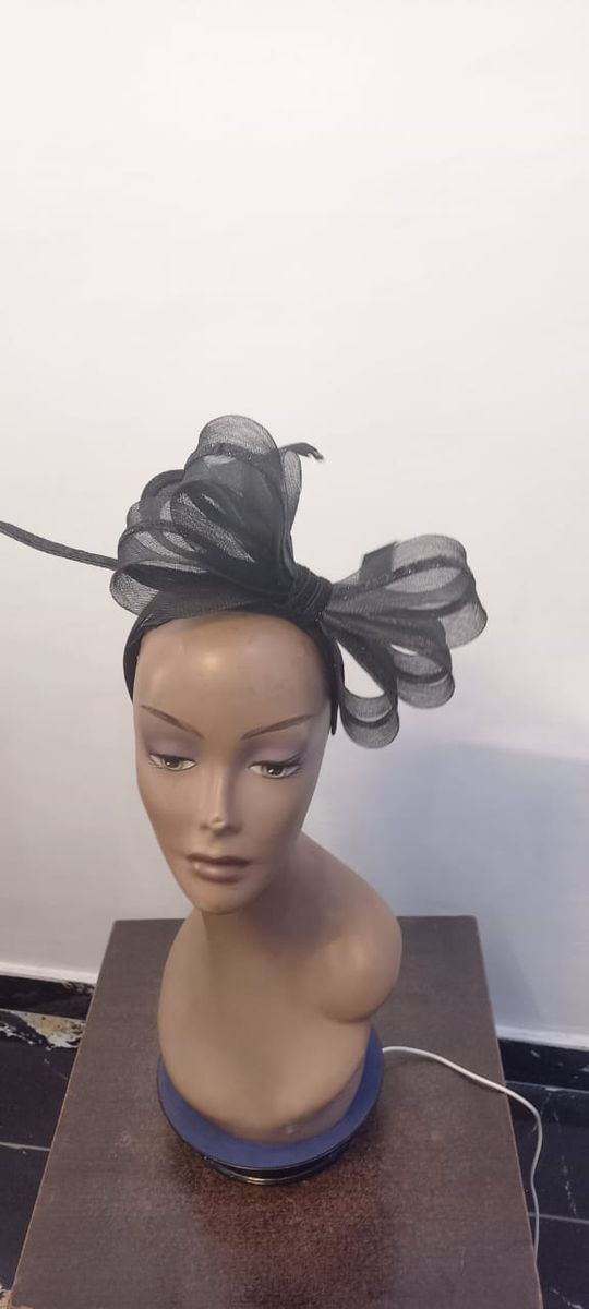 Black Bow Fascinator