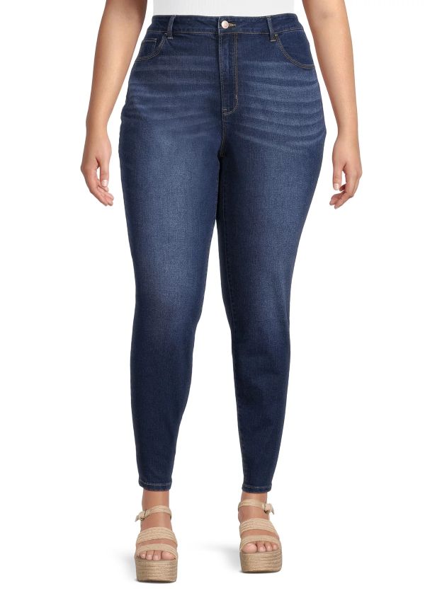 Women High Rise Curvy Blue Jeans