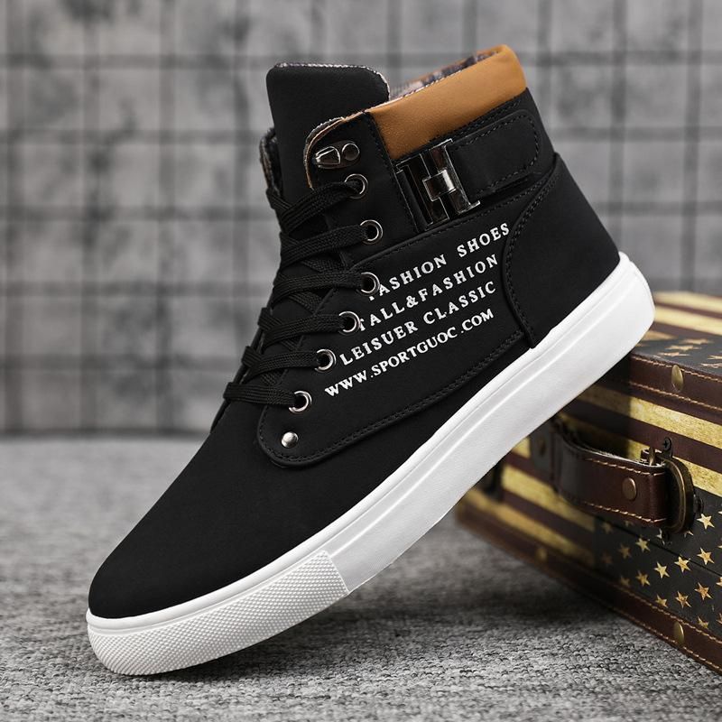 Size(39-48) Plus Size Men's Martin Boots High Top Martin Boots Black