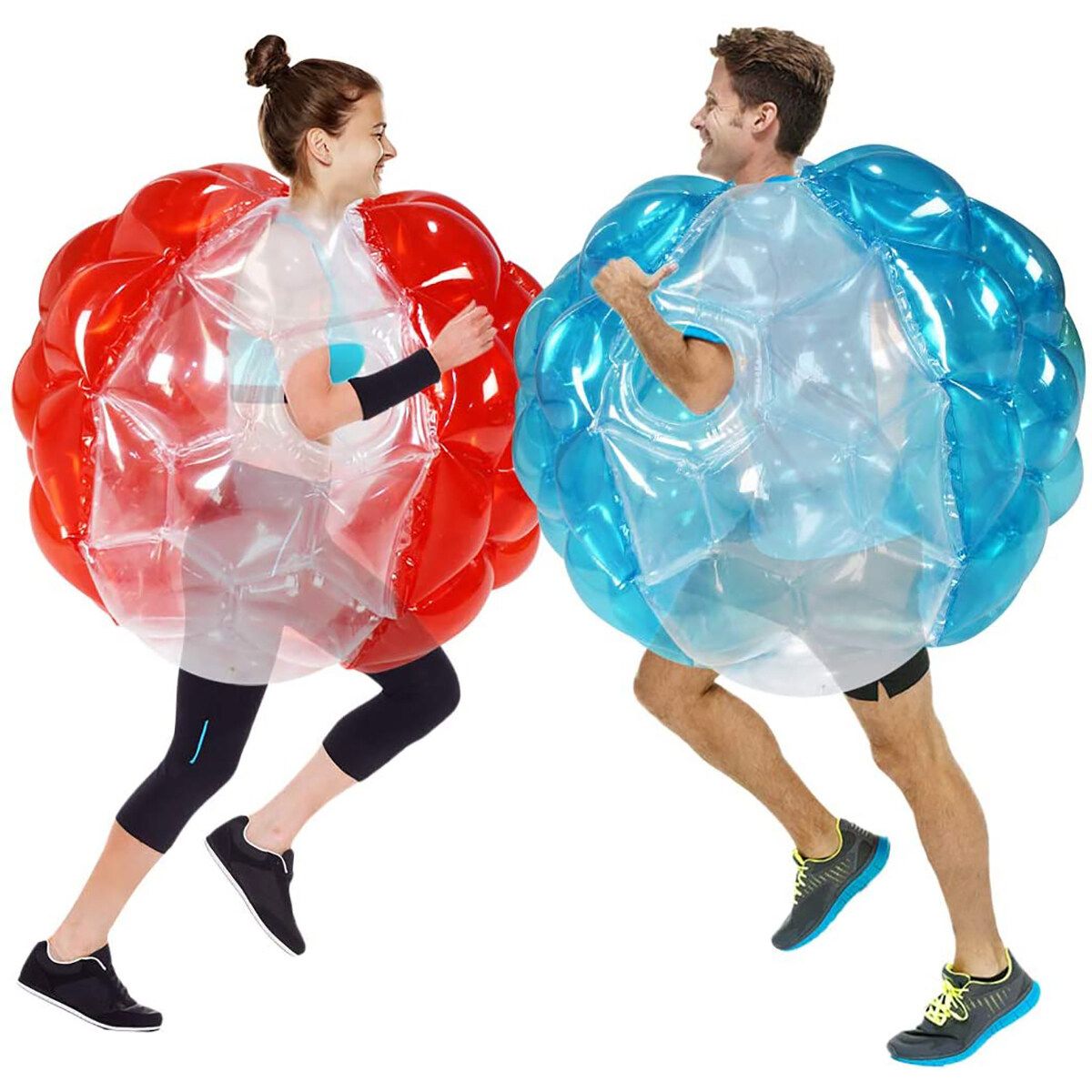 60x90cm PVC Inflatable Bouncing Ball Outdoor Bubble Soccer Ball Games 90cm-Red+transparent
