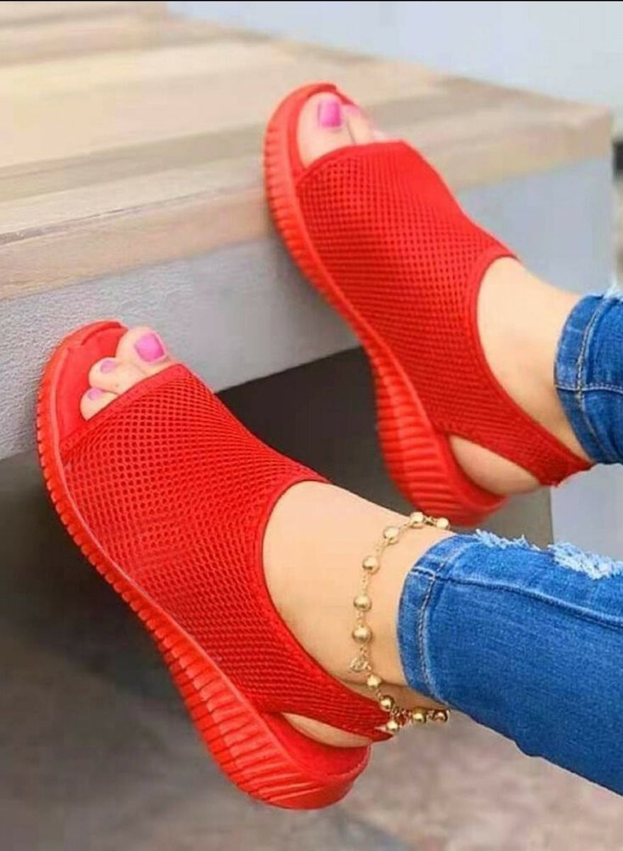 Ladies Socks Sandal- Red