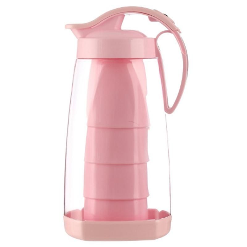 2.2L Large Capacity Water Pitcher Plastic Tea Cold Kettle Water Kettle Sets With Cup Juice Beverage Jug Home Kitchen Container Supplies 1Pcs