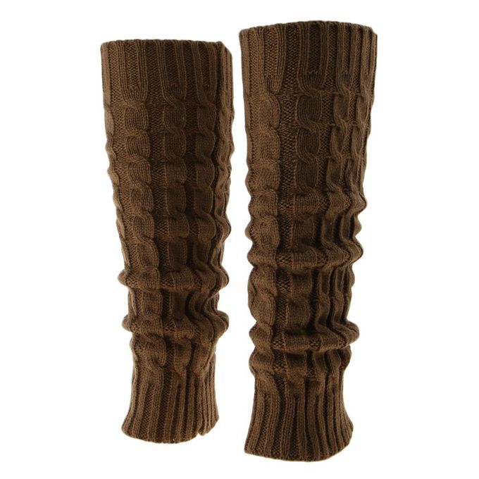 Leg Warmer Socks Long Knitted Warm Winter Ladies High Legging Khaki