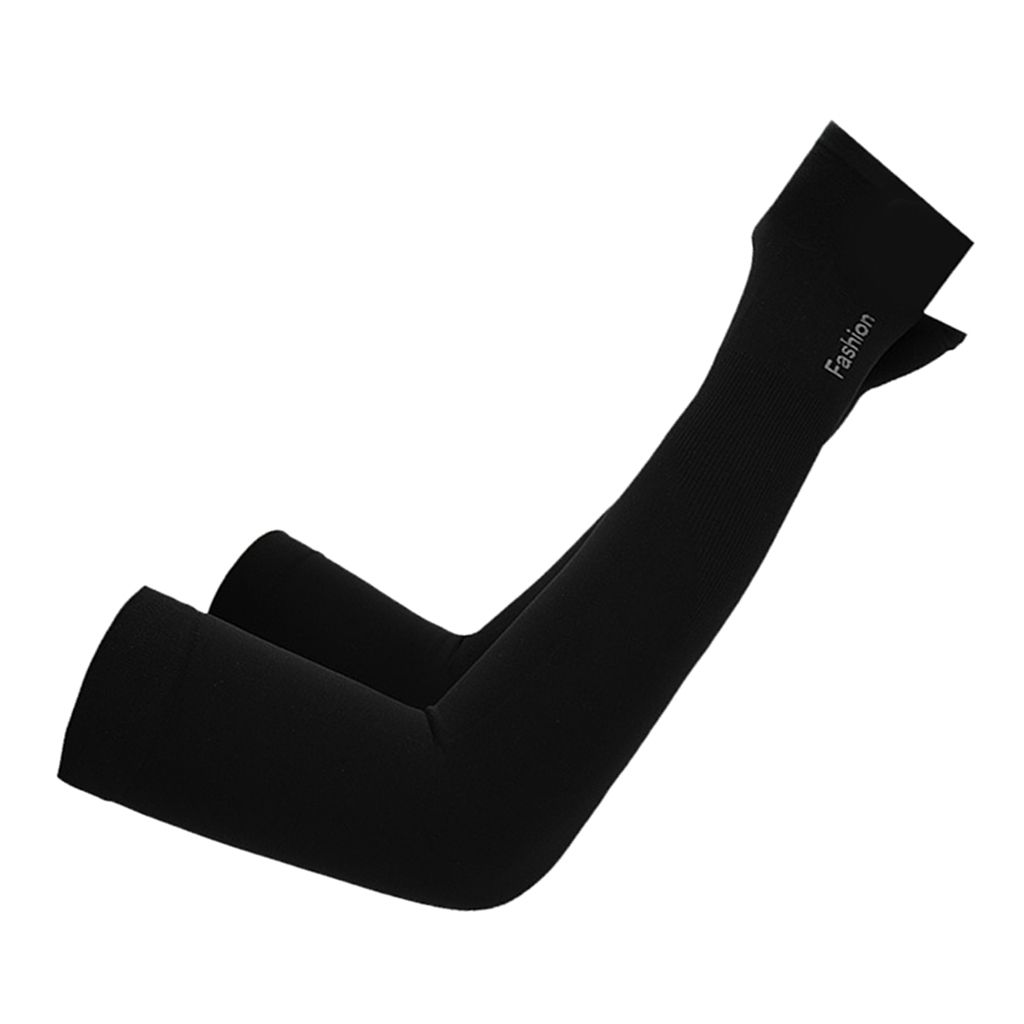 2pc Men Women Cooling Sleeves Of Arm Unisex Long Arm Black