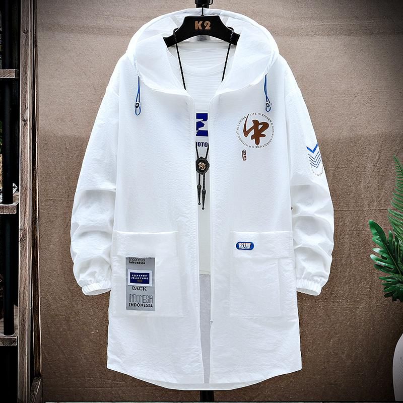 2023 Summer Hooded Light Long Jacket Men Sun Protection Clothing Fishing Hunting Clothes Quick Dry Male Windbreaker Plus 4XL