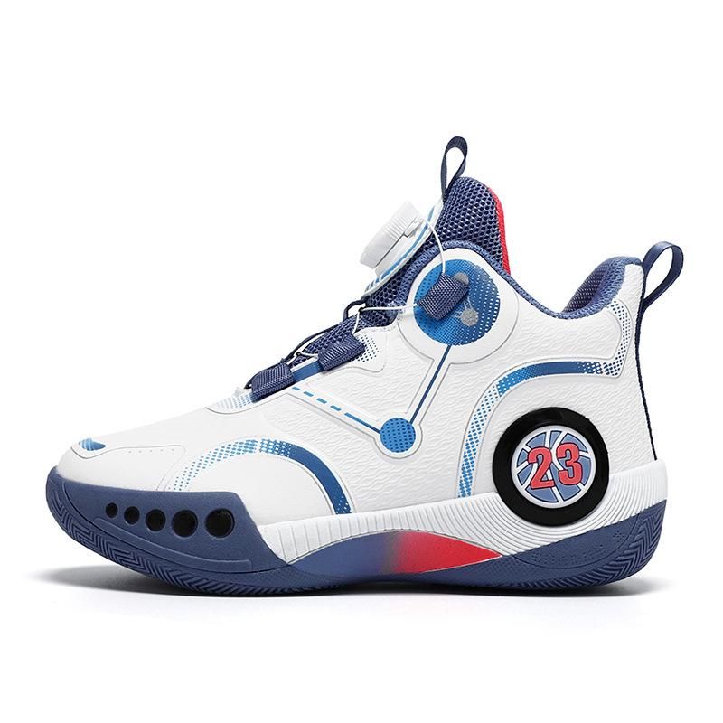 Boys/Adults Basketball Shoes Twist Button Sneakers Blue