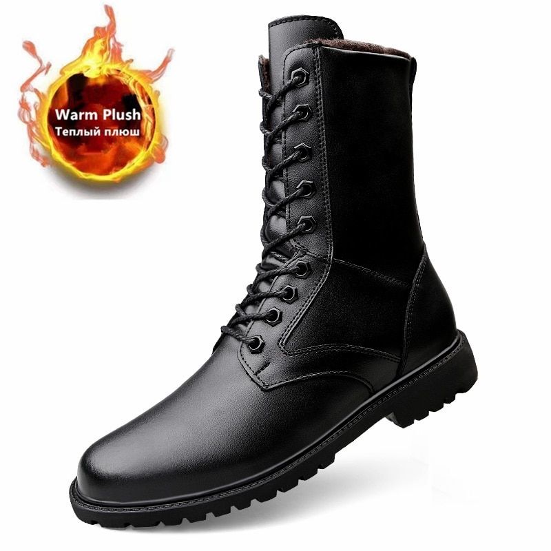 Men Snow Boots Winter Waterproof Desert Tactical Sneakers Outdoor Hiking Keep-with Fur