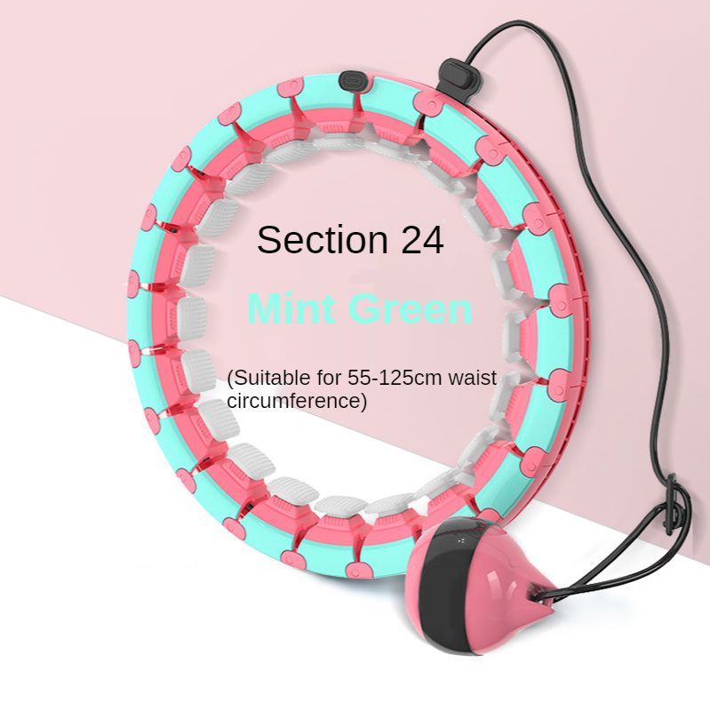 Intelligence Adjustable Sport Hoops Abdominal Thin Waist Exercise Detachable Burning-Mint Green-24