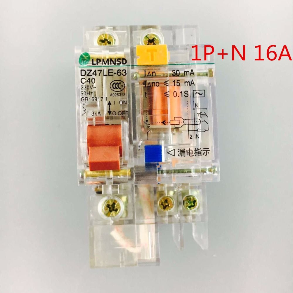 Current 1P+N DZ47 With Breaker Circuit 16A Over Residual