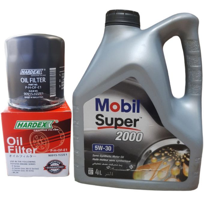 Super 2000 5W-30 Semi, Synthetic Engine Oil 4L,Hardex Oil Filter