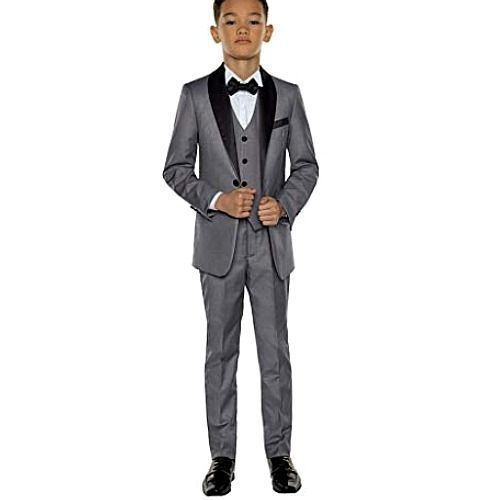 Tuxedo Boy's Suit - Grey Color (3 Piece)