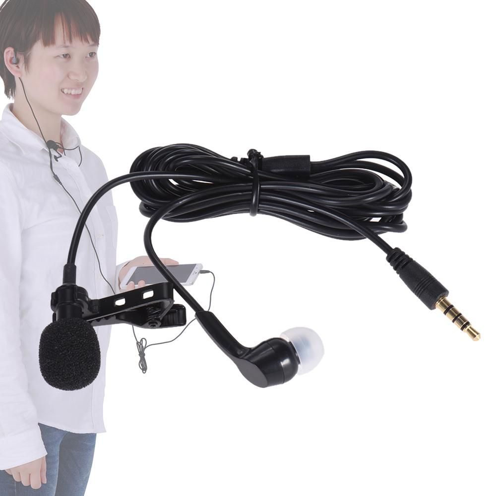 Andoer Mini Clip-on Lapel Lavalier Microphone Mic Earphone Omni-directional Condenser Hands-free 3.5mm Jack for iPhone 6/6 plus/5 iPad Smartphones Computer PC Laptop Loudspeaker Live Stream Singing