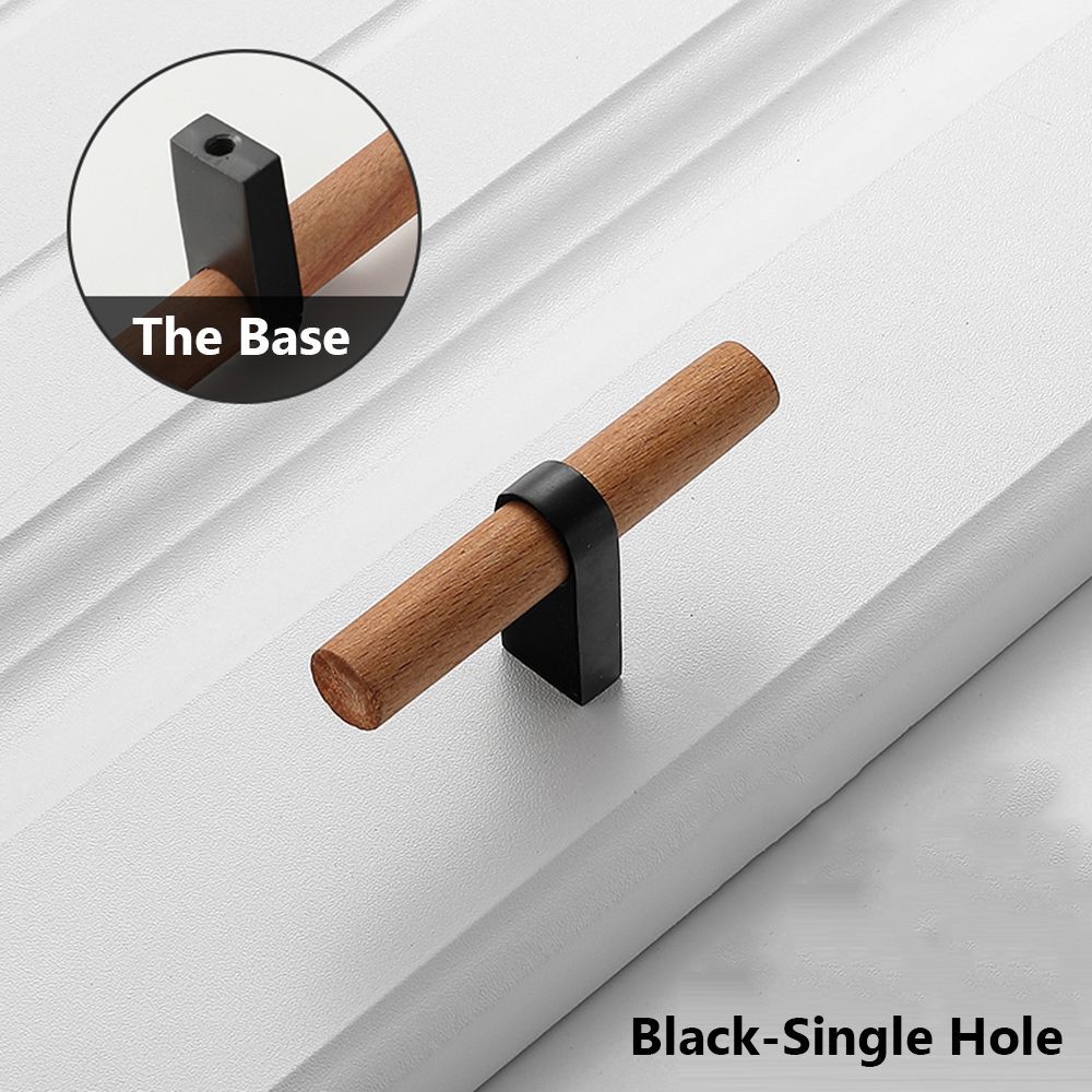 Black-Single Hole-Luxury Kitchen Cabinet Wardrobe Wood Door Handle Door Knob Cupboard Drawer Pulls