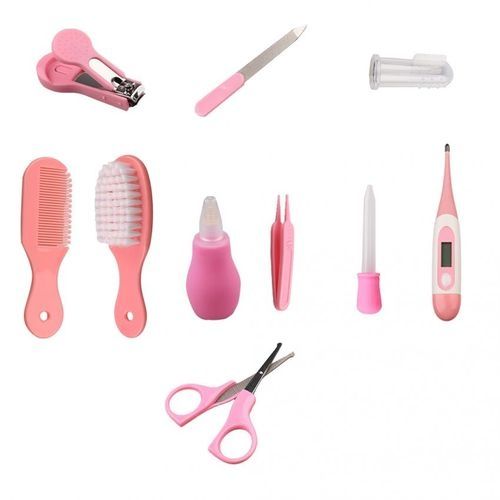10pcs Baby Kid Nail Hair Health Care Thermometer Nasal Aspirator Nail Cutter Grooming Brush Kit
