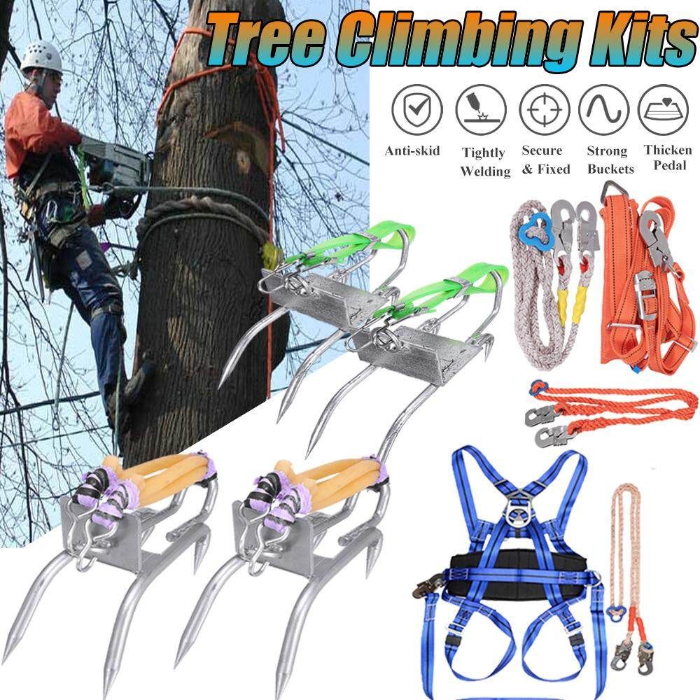 Tree Climbing Sets Climbing Spikes Sharp Claws W/ Safe Belt & Ropes Army Green