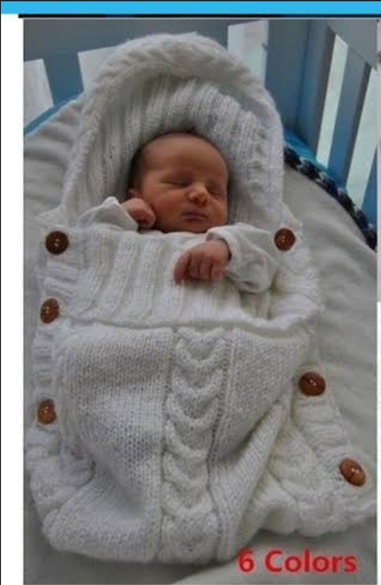 Newborn Baby Infant Pram Hoodi Shawl Swaddle Sweater Blanket