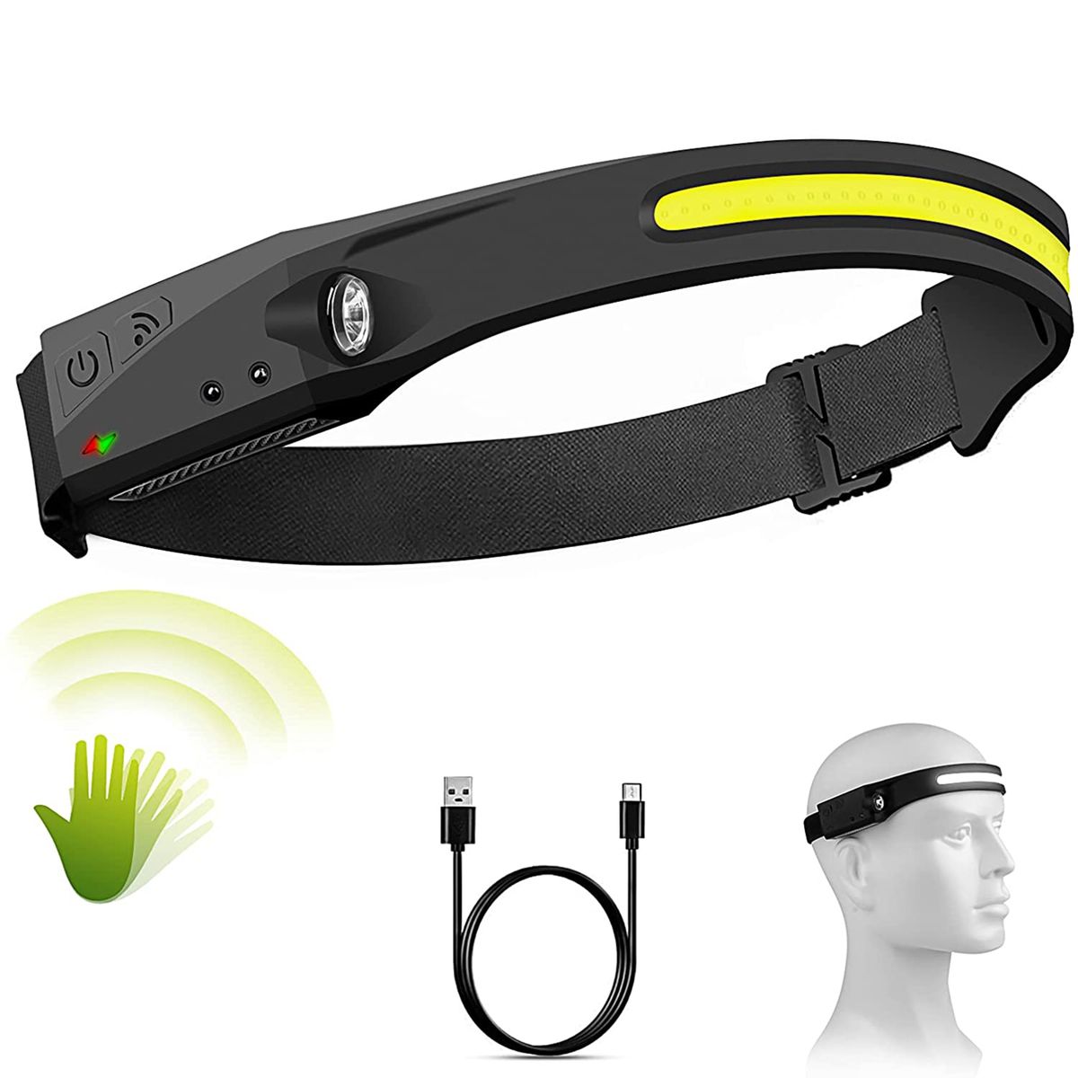 USB Rechargeable Headlamp Lightweight Super Bright LED