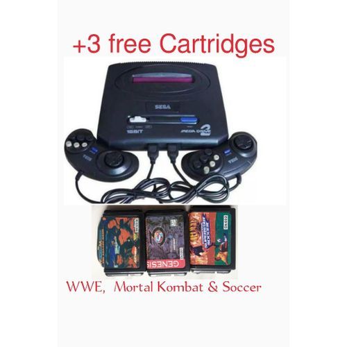 Sega Mega Drive 11 VIDEO GAMES With 368 Games Installed. +3 Free Cartridges (WWE, Soccer & Mortal Kombat)