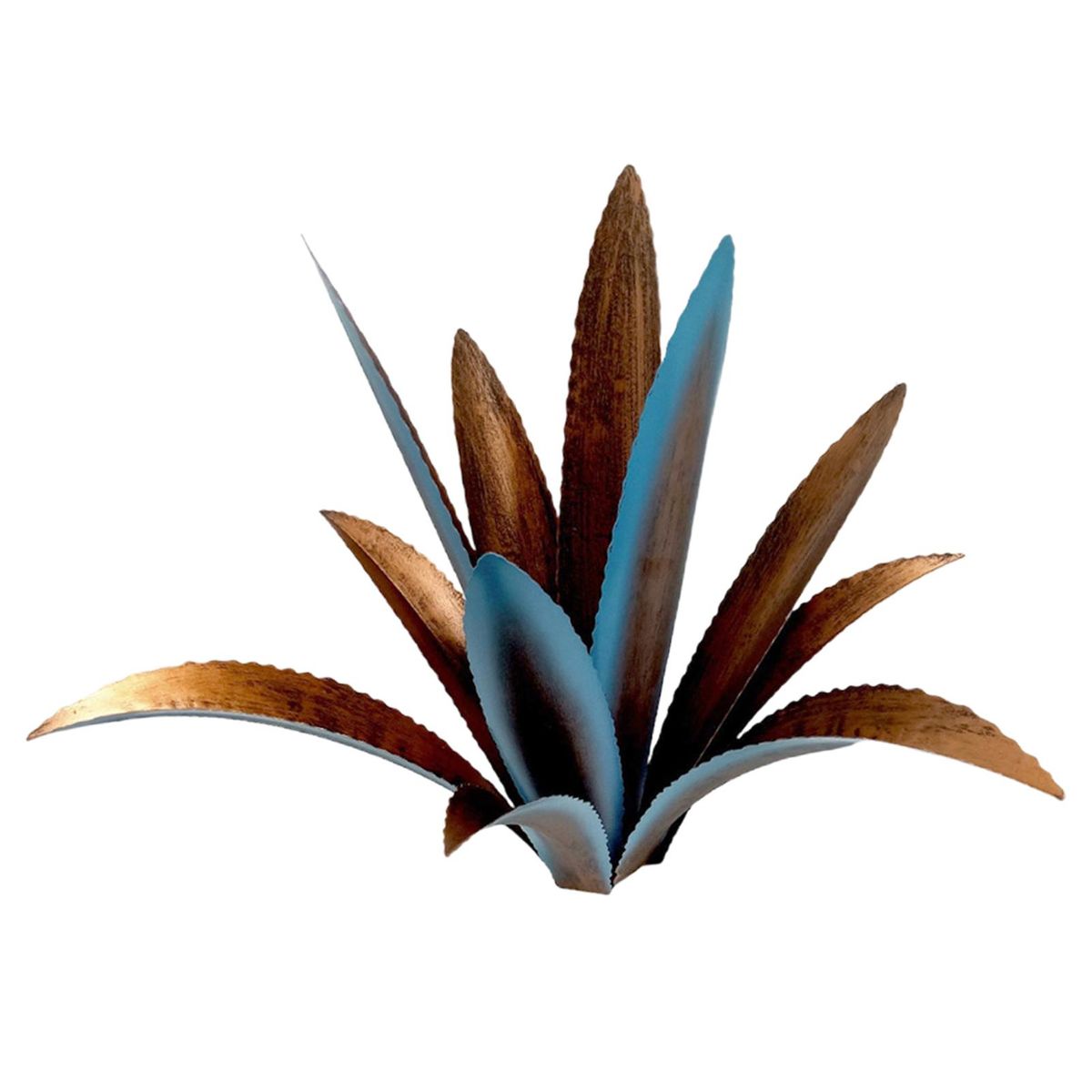 Garden Figurines Metal Art Tequila Cactus Sculpture Blue