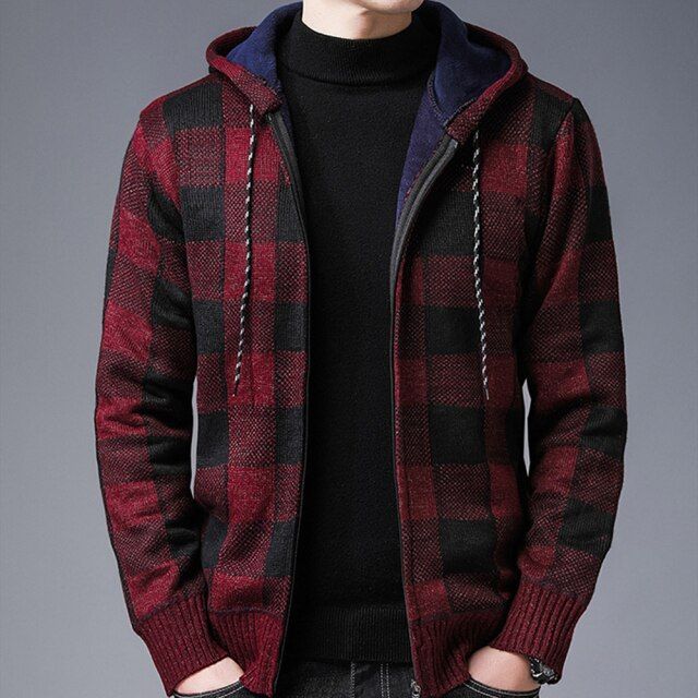 Men's Hooded Cardigan Sweater Jacket